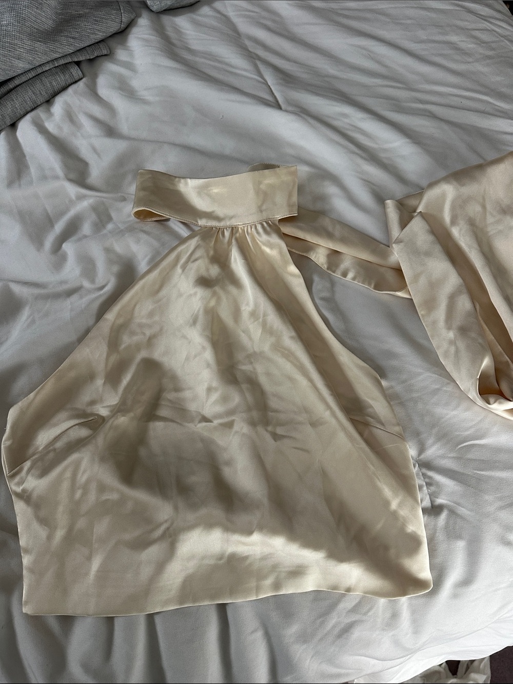 Silky Cream Halter Top